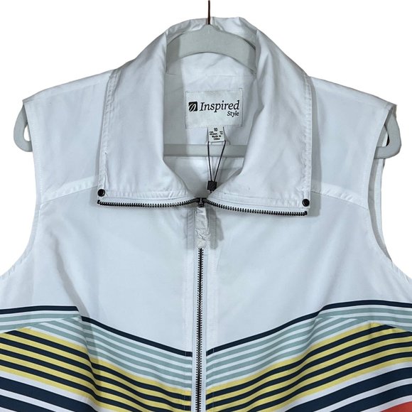 Inspired Style Spanner Grande Prix Mock Neck Full Zip Sleeveless Golf Jacket - Picture 3 of 11